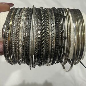 Silver and Gray Bangles